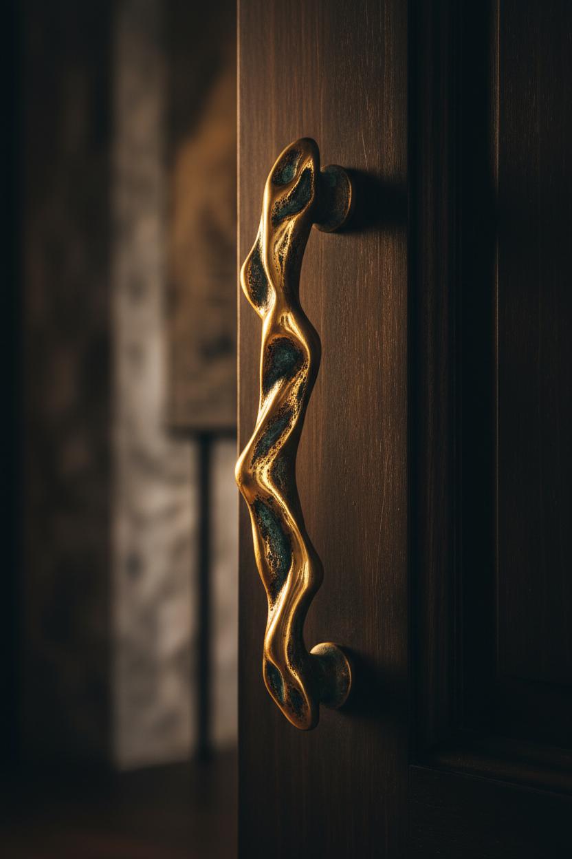 Custom brass door pull