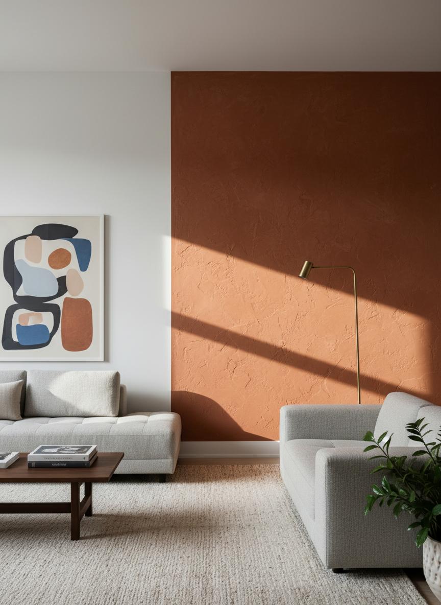 Terracotta accent wall