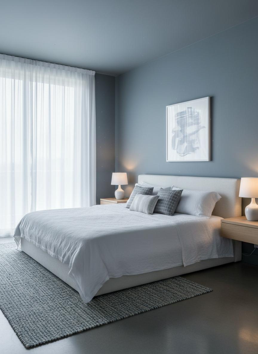 Blue bedroom colour palette