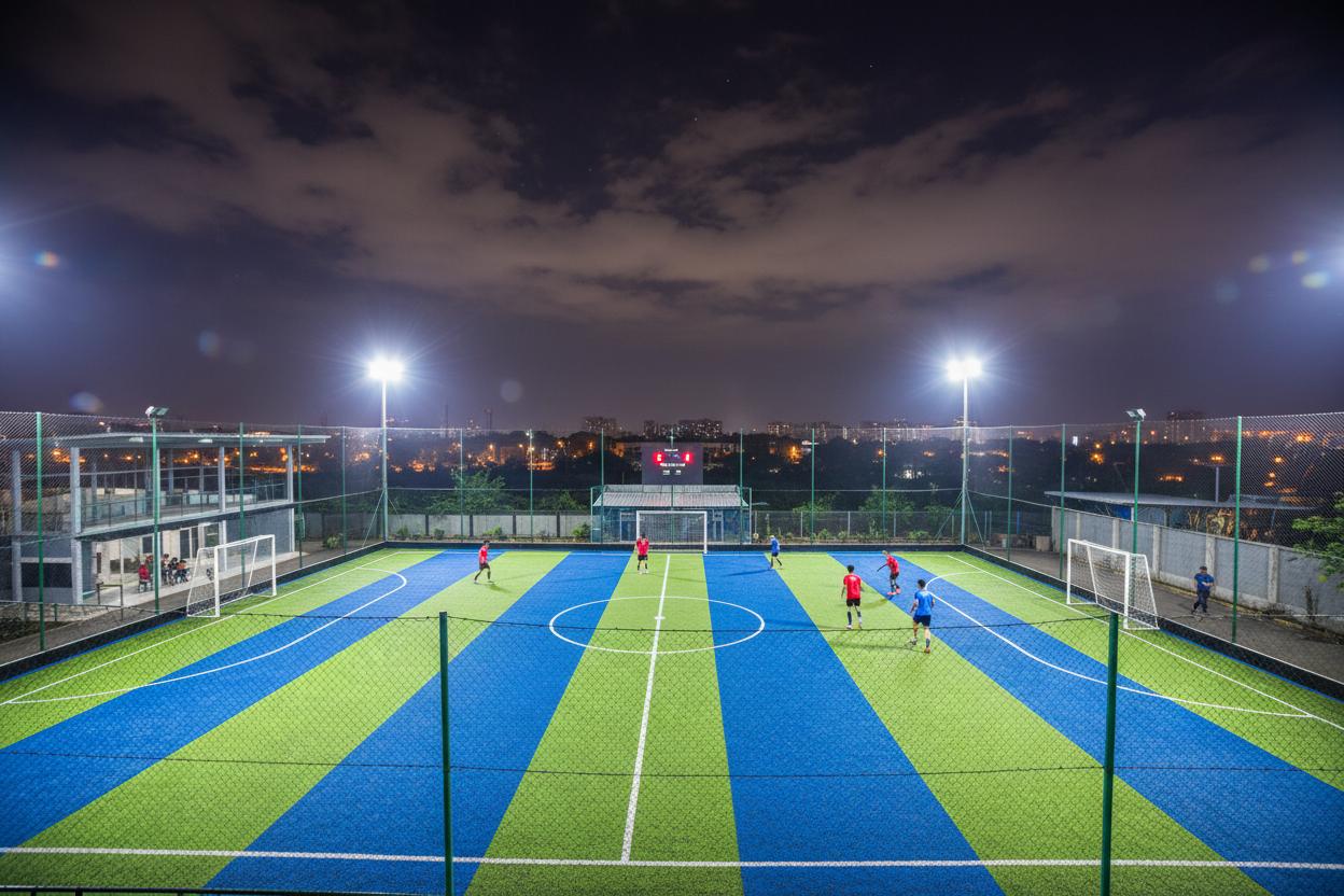 Completed football turf
